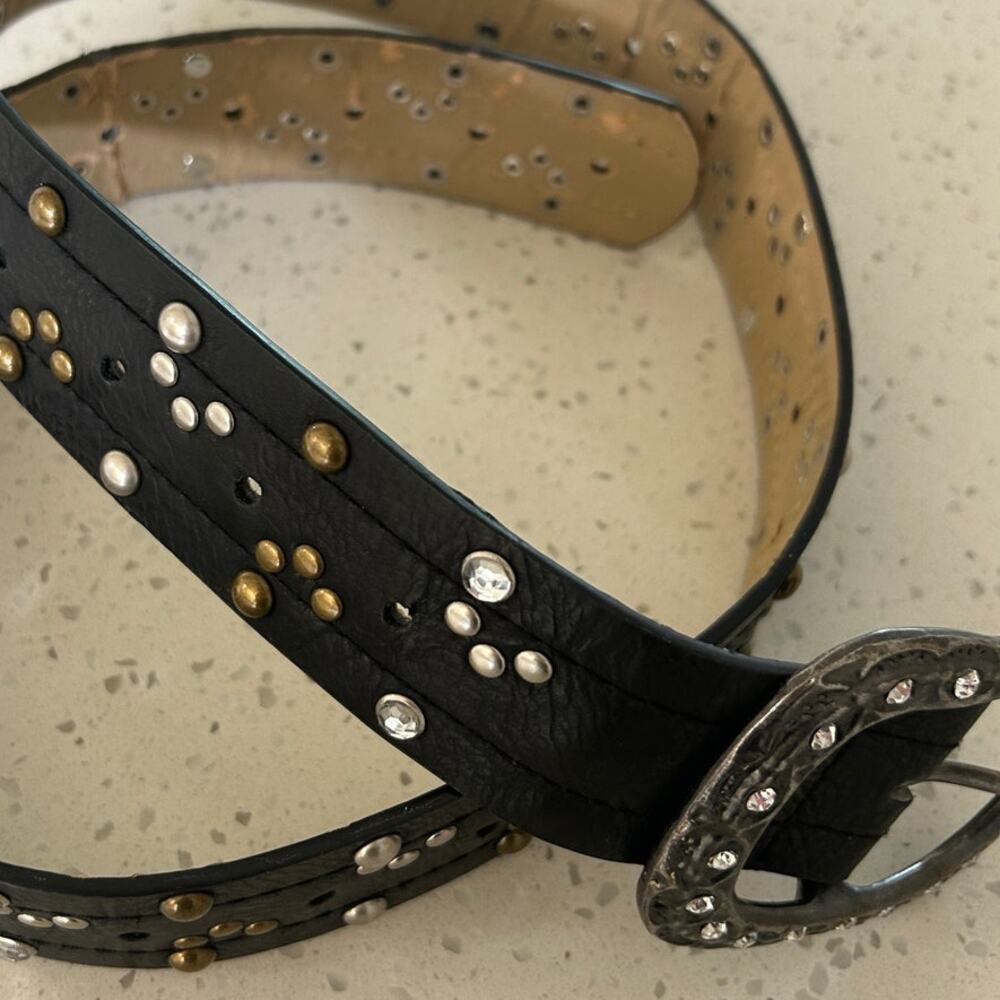 Western Black Bling Belt - Picture 2 of 8